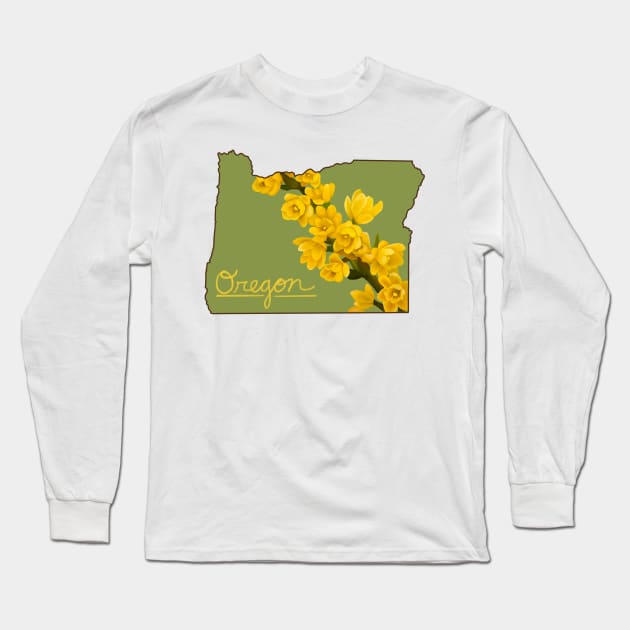 Oregon Grape State Flower Long Sleeve T-Shirt by avadoodle